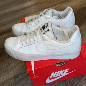 Nike Women's Court Royale AC Sneaker, White/White-Black, 7 Regular US, good used